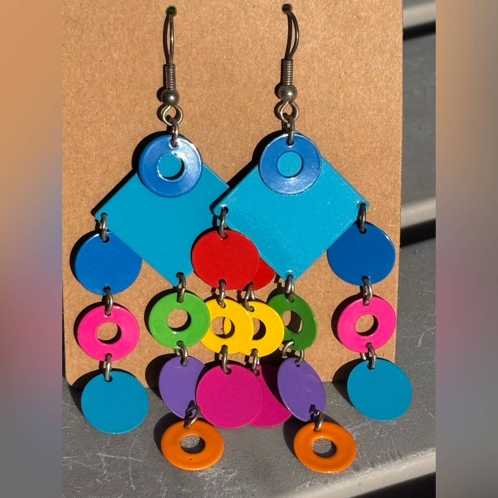 Colorful Geometric Dangle Earrings